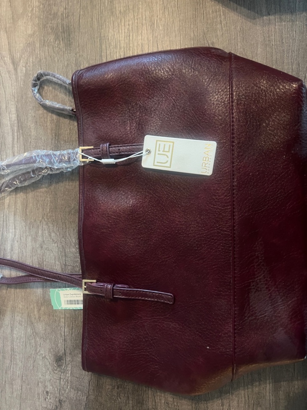 Urban Expressions Burgundy Leather Shoulder Bag